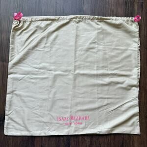 Isaac Mizrahi New York Beige Pink Logo Dust Bag 19.5x21.5
